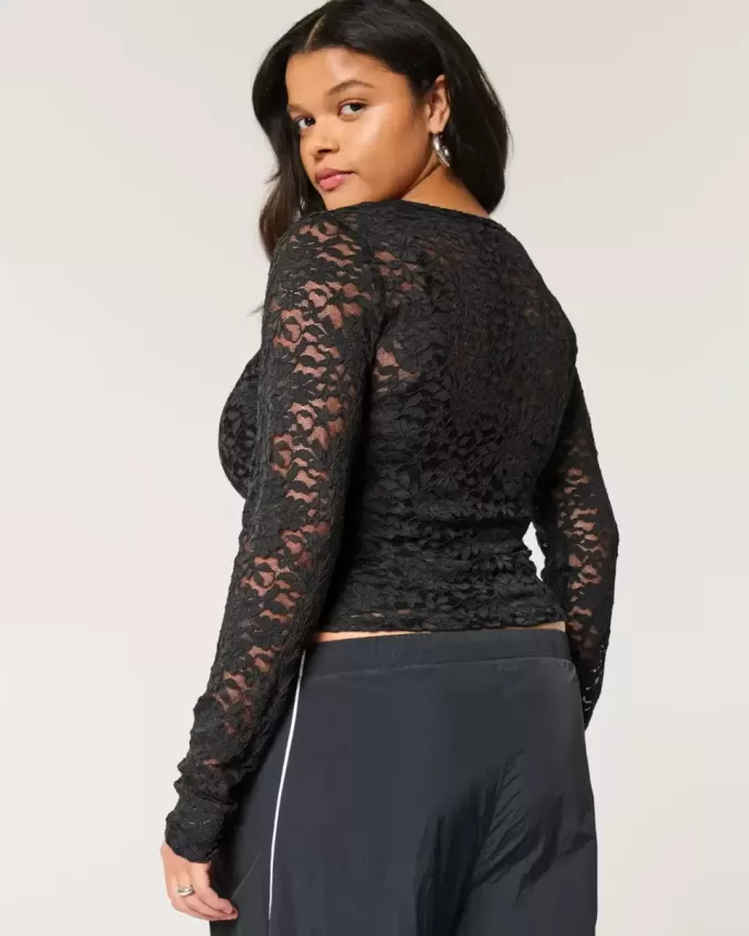 All-Over Lace Crew Top All-Over Lace Crew Top