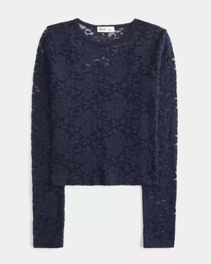 All-Over Lace Crew Top All-Over Lace Crew Top