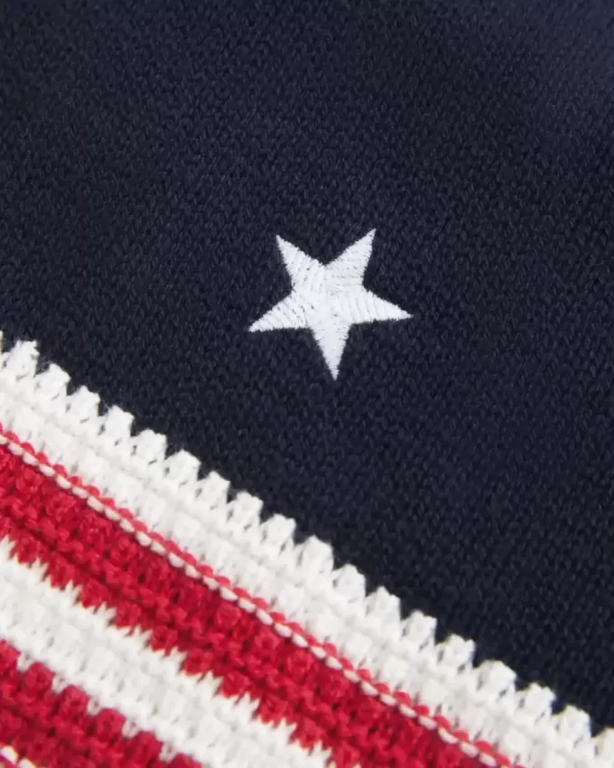 American Flag Pattern Crochet-Style Halter Top American Flag Pattern Crochet-Style Halter Top