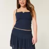 Asymmetrisk fåll Tiered Mini Skort Asymmetrisk fåll Tiered Mini Skort