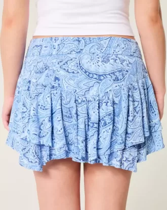 Asymmetrisk fåll Tiered Mini Skort