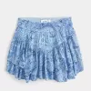 Asymmetrisk fåll Tiered Mini Skort Asymmetrisk fåll Tiered Mini Skort