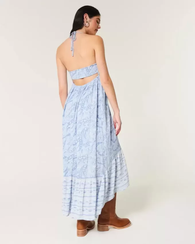 Asymmetrisk Hem Halter Maxiklänning Asymmetrisk Hem Halter Maxiklänning