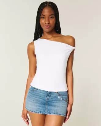 Asymmetrisk off-the-shoulder topp