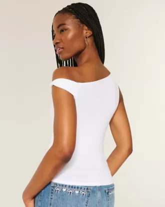 Asymmetrisk off-the-shoulder topp