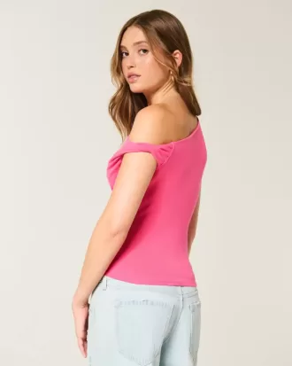Asymmetrisk off-the-shoulder topp
