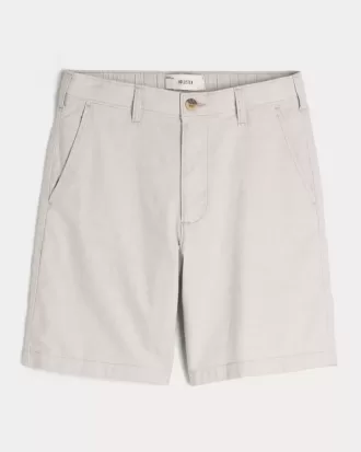 At-the-Knee Linne-Blend Shorts med platt framsida