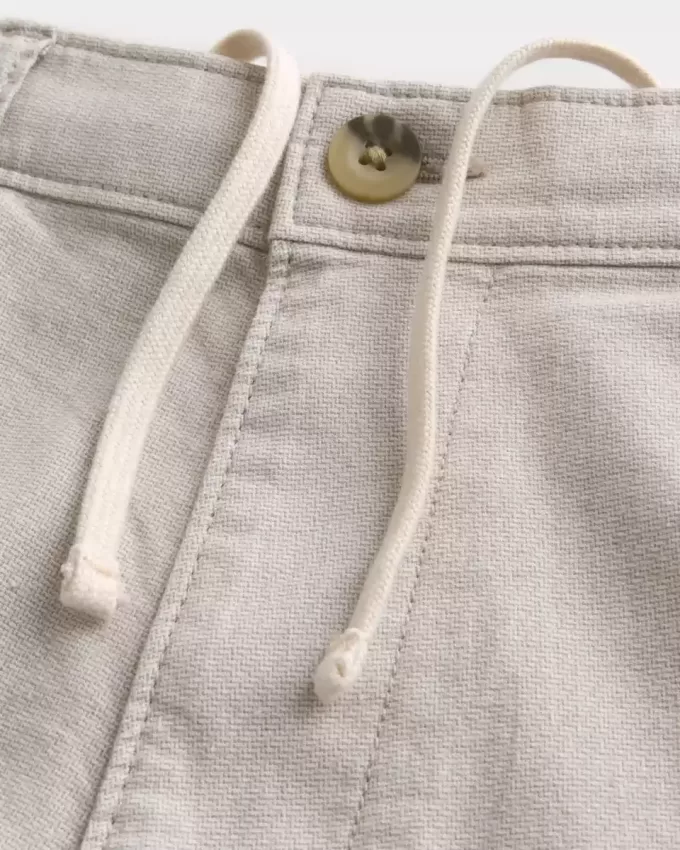 At-the-Knee Linne-Blend Shorts med platt framsida At-the-Knee Linne-Blend Shorts med platt framsida