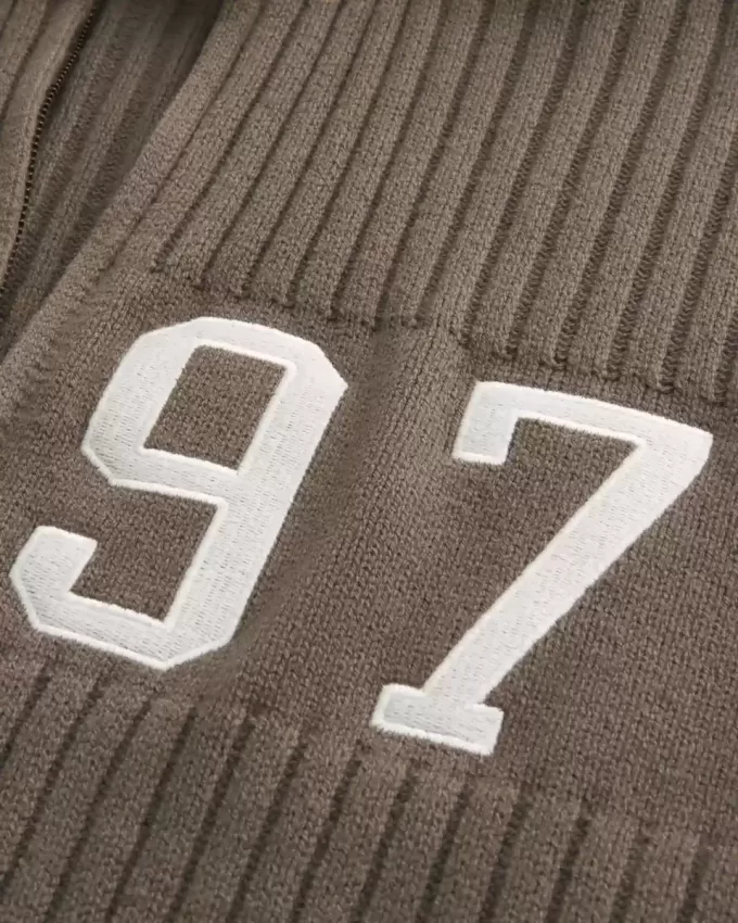 Avslappnad Number Graphic Zip-Up-tröja Avslappnad Number Graphic Zip-Up-tröja