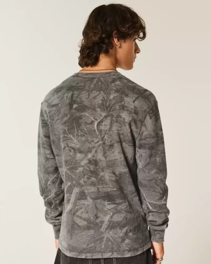 Avslappnad termisk långärmad Camo Crew-tröja Avslappnad termisk långärmad Camo Crew-tröja