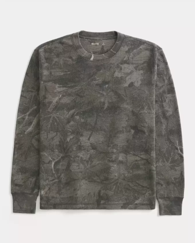 Avslappnad termisk långärmad Camo Crew-tröja Avslappnad termisk långärmad Camo Crew-tröja