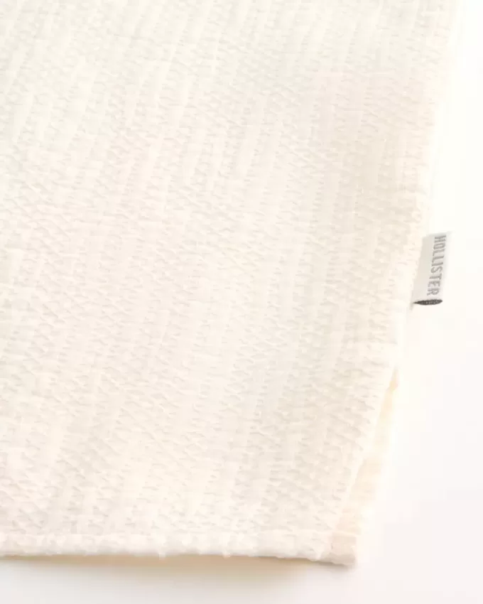 Avslappnad texturerad kortärmad skjorta Avslappnad texturerad kortärmad skjorta