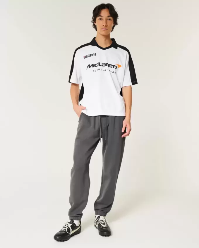 Avslappnade fleecejoggare