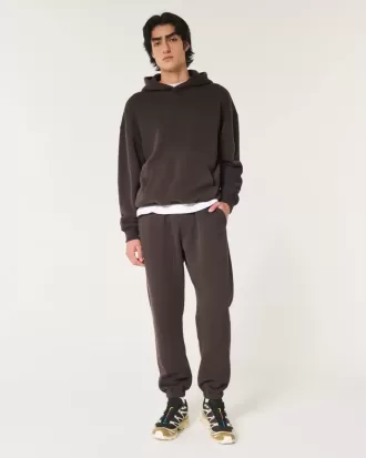 Avslappnade joggingbyxor i fleece