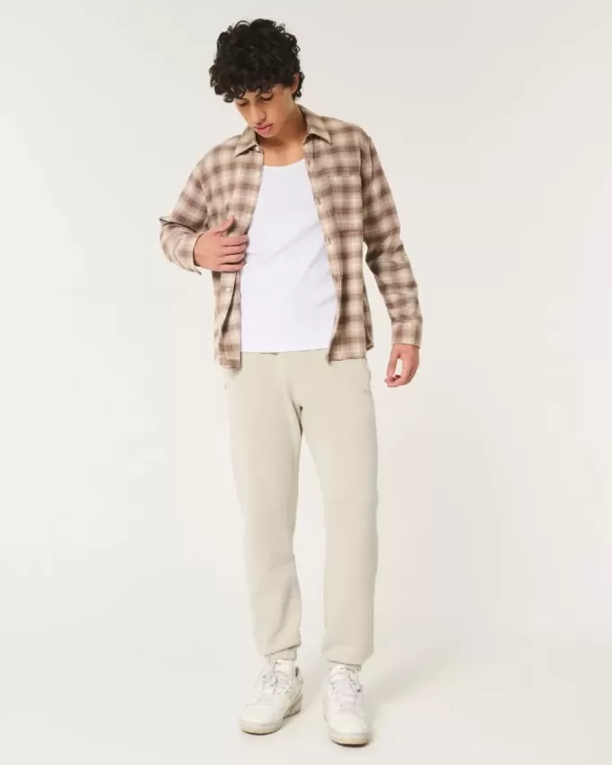 Avslappnade joggingbyxor i fleece