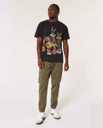 Avslappnade Twill Cargo Joggers