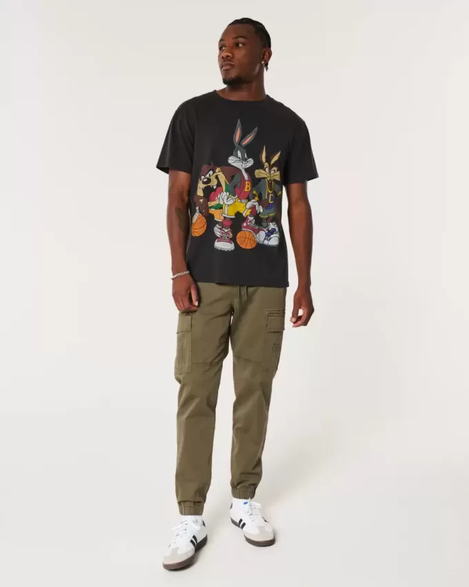 Avslappnade Twill Cargo Joggers Avslappnade Twill Cargo Joggers