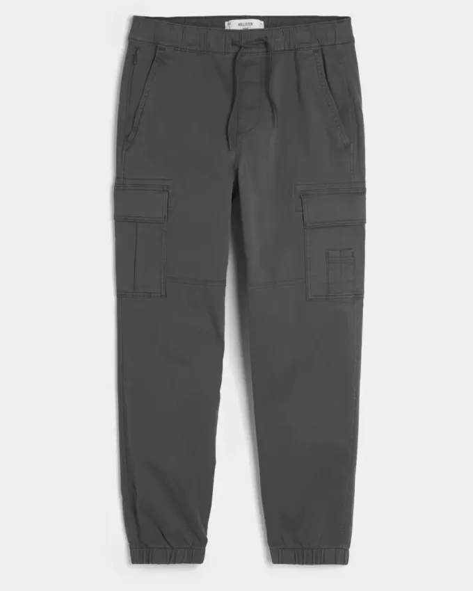Avslappnade Twill Cargo Joggers Avslappnade Twill Cargo Joggers