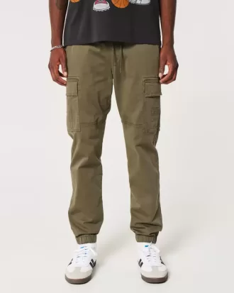 Avslappnade Twill Cargo Joggers