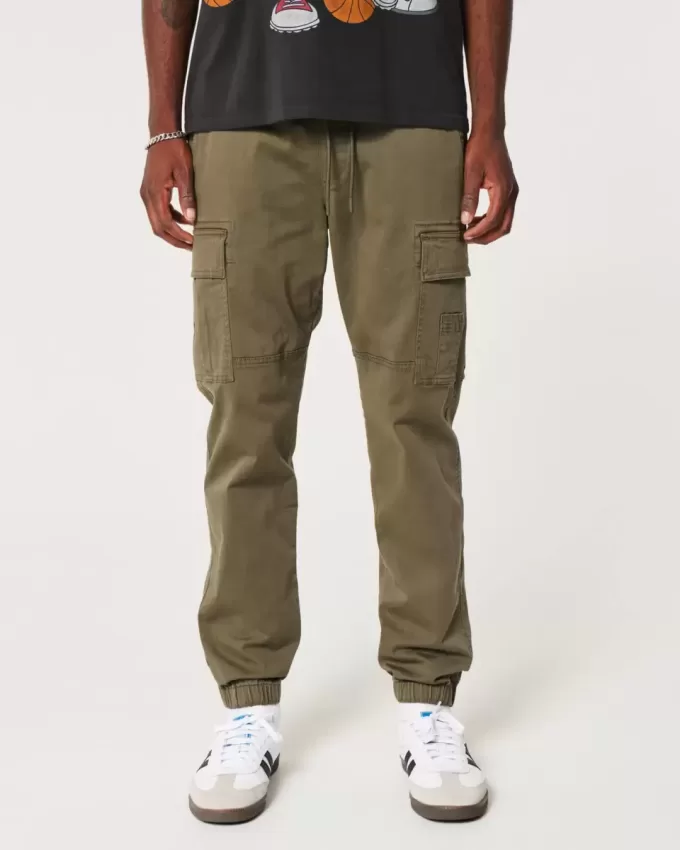 Avslappnade Twill Cargo Joggers Avslappnade Twill Cargo Joggers
