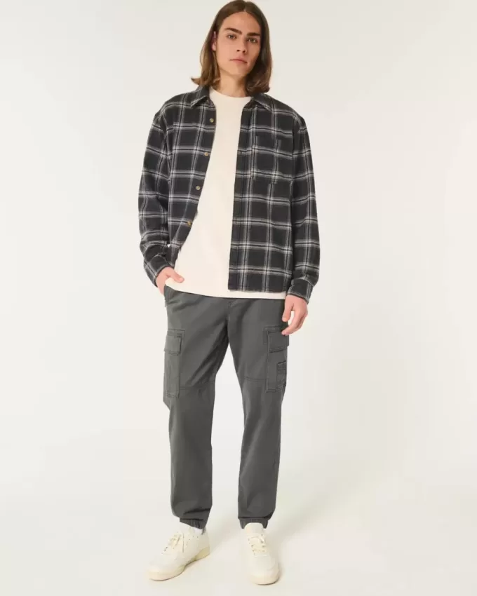 Avslappnade Twill Cargo Joggers Avslappnade Twill Cargo Joggers
