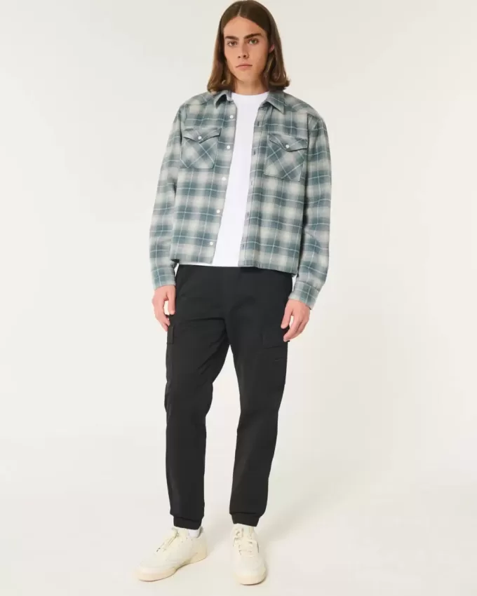 Avslappnade Twill Cargo Joggers Avslappnade Twill Cargo Joggers