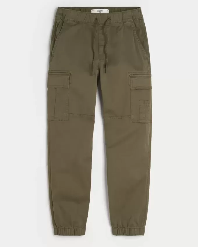 Avslappnade Twill Cargo Joggers Avslappnade Twill Cargo Joggers