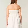 Axelbandslös Broderad Babydoll Klänning Axelbandslös Broderad Babydoll Klänning