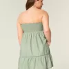 Axelbandslös Broderad Babydoll Klänning Axelbandslös Broderad Babydoll Klänning