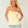 Axelbandslös Cinched Babydoll Top Axelbandslös Cinched Babydoll Top