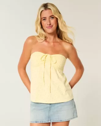 Axelbandslös Cinched Babydoll Top