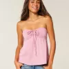 Axelbandslös Cinched Babydoll Top Axelbandslös Cinched Babydoll Top