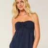 Axelbandslös Cinched Babydoll Top Axelbandslös Cinched Babydoll Top