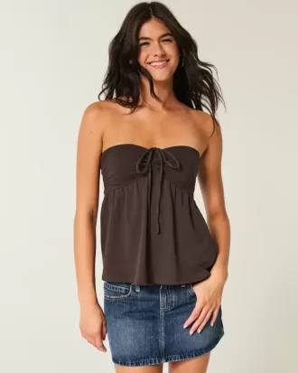 Axelbandslös Cinched Babydoll Top