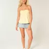Axelbandslös Cinched Babydoll Top Axelbandslös Cinched Babydoll Top