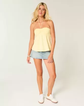Axelbandslös Cinched Babydoll Top