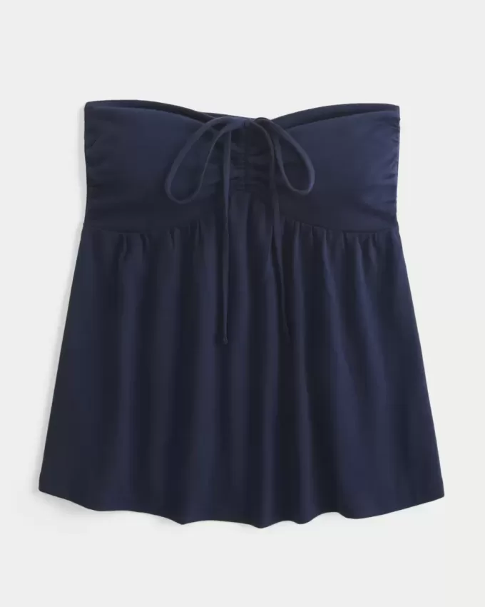 Axelbandslös Cinched Babydoll Top Axelbandslös Cinched Babydoll Top