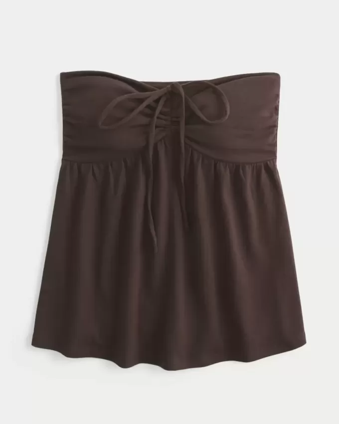 Axelbandslös Cinched Babydoll Top Axelbandslös Cinched Babydoll Top