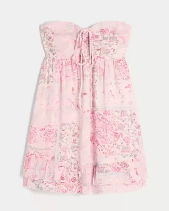Axelbandslös Ruffle Babydoll Miniklänning
