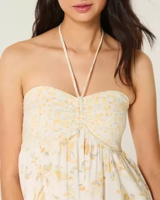 Axelbandslös Ruffle Babydoll Miniklänning