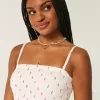 Axelbandslös smockad bodice miniklänning Axelbandslös smockad bodice miniklänning