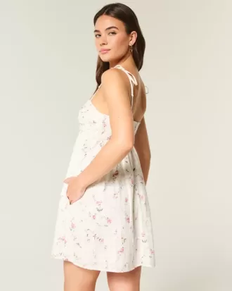 Babydoll Miniklänning med knytband