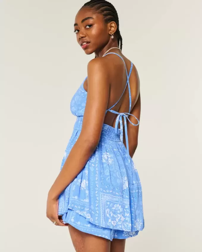 Babydoll Romper med öppen rygg