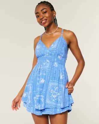 Babydoll Romper med öppen rygg