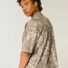 Baggy Heavyweight Crop Dodge Graphic Camo Tee