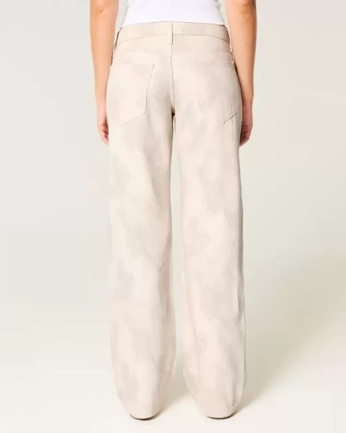 Baggy jeans med låg höjd med Doe Print Baggy jeans med låg höjd med Doe Print