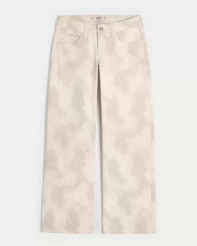 Baggy jeans med låg höjd med Doe Print Baggy jeans med låg höjd med Doe Print