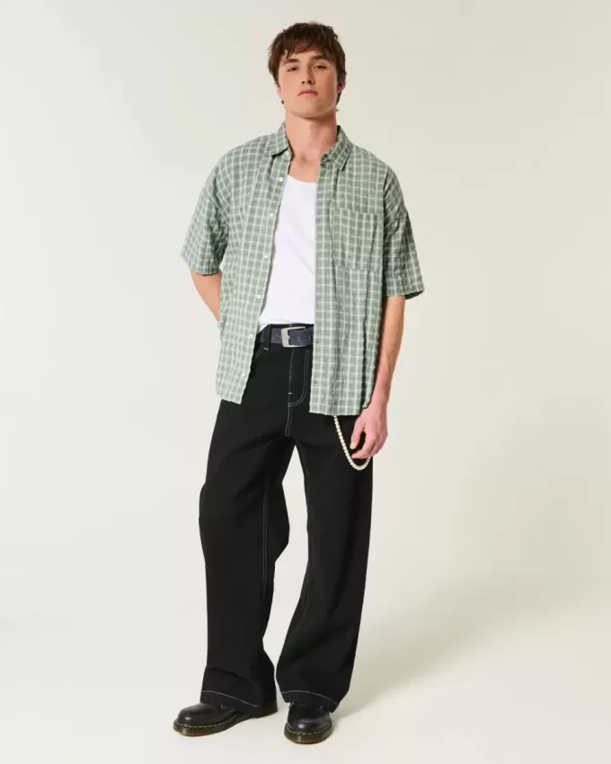 Baggy kortärmad skjorta