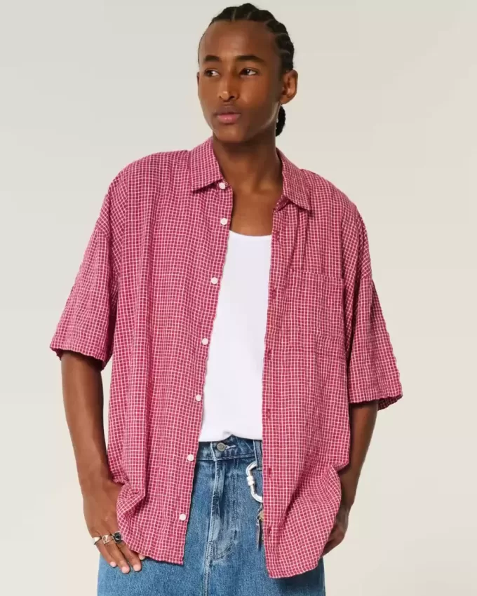 Baggy kortärmad skjorta