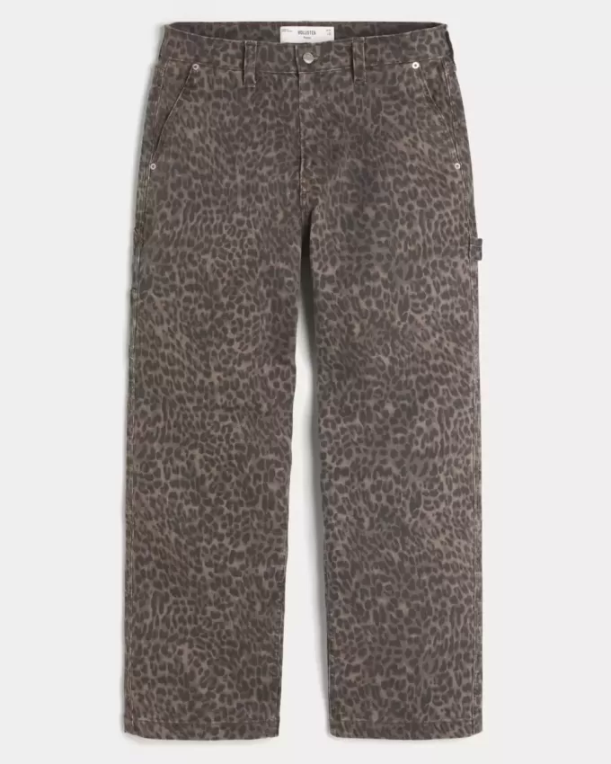Baggy Painter Jeans med leopardtryck Baggy Painter Jeans med leopardtryck